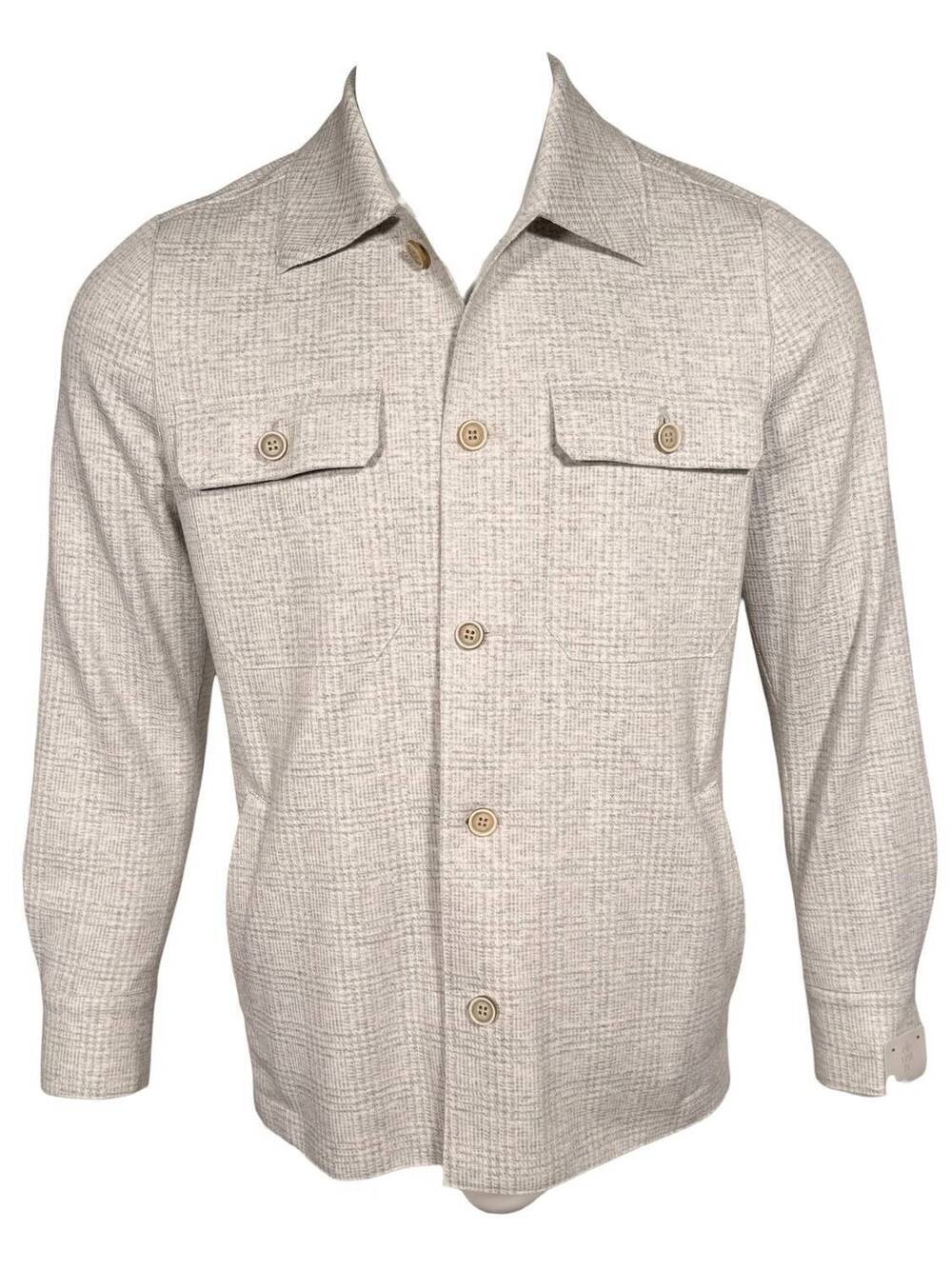 NEW ELEVENTY men's tech jersey shirt jacket in grey
